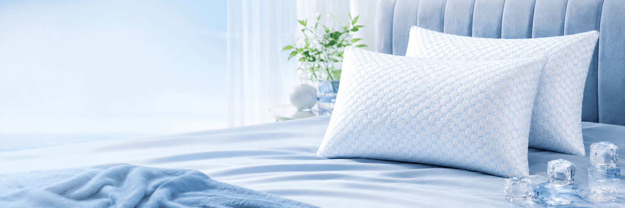 IceNice pillows on bed